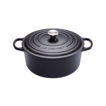 JERNGRYTE RUND 26 5,3L MATT SORT LE CREUSET