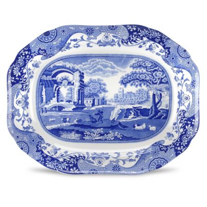 BLUE ITALIAN OVALFAT 41CM SPODE