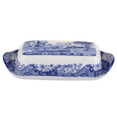 BLUE ITALIAN SMØRBOKS MED LOKK 20X10CM SPODE