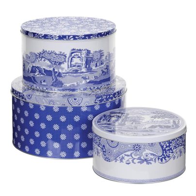 BLUE ITALIAN KAKEBOKS SETT PÅ 3 STK SPODE